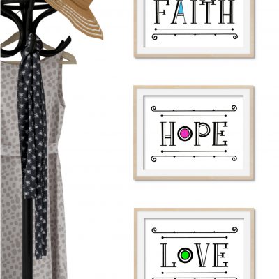 Faith Hope & Love Hand lettered Printables