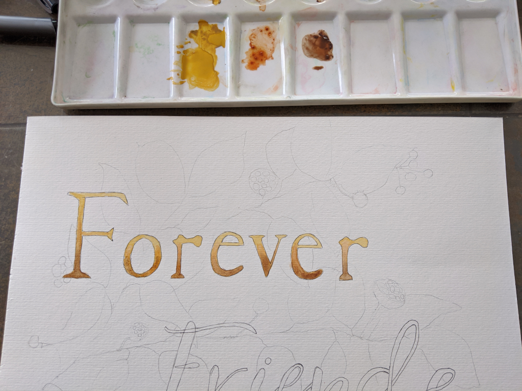 Amarie Lange Studio - Handpainted lettering - friends