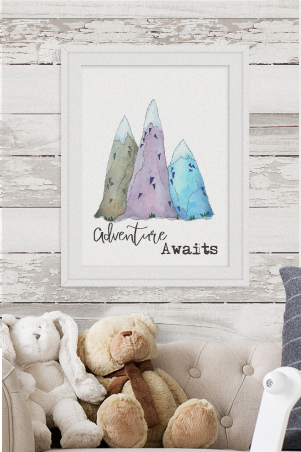 Adventure Awaits Nursery Watercolor Printable