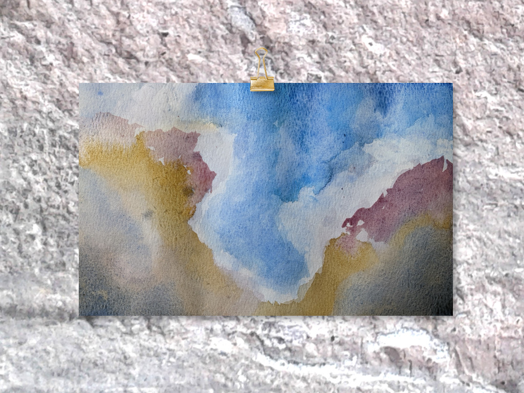 watercolor storm clouds