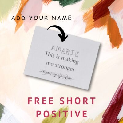 short positive affirmations pin with name